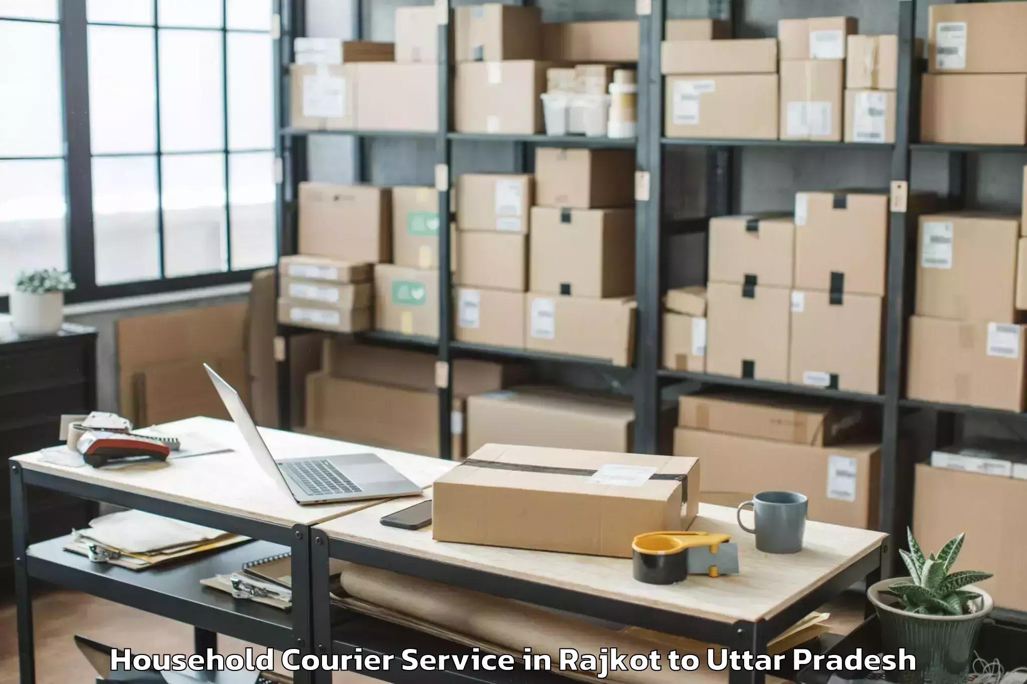 Rajkot to Ahraura Household Courier